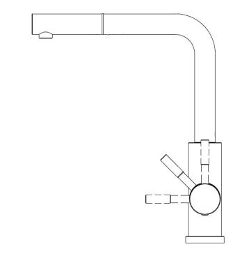 Pure.Sink Elite Steel Spark-S keukenkraan PVD geborsteld goud met uittrekbare uitloop PS8041-60