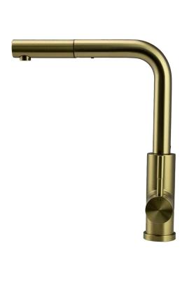 Pure.Sink Elite Steel Spark-S keukenkraan PVD geborsteld goud met uittrekbare uitloop PS8041-60