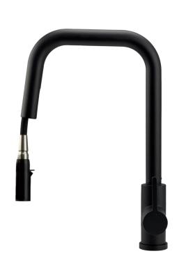 Pure.Sink Elite Steel Crystal-S keukenkraan Matzwart met uittrekbare uitloop PS8050-10