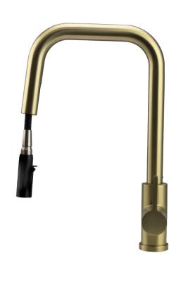Pure.Sink Elite Steel Crystal-S keukenkraan PVD geborsteld goud met uittrekbare uitloop PS8050-60