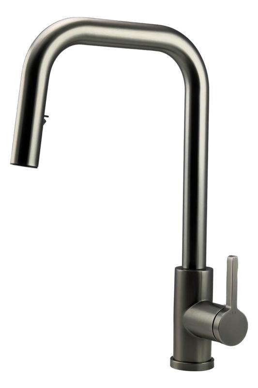 Pure.Sink Elite Steel Crystal-S keukenkraan PVD Gun metal met uittrekbare uitloop PS8050-61
