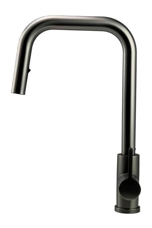 Pure.Sink Elite Steel Crystal-S keukenkraan PVD Gun metal met uittrekbare uitloop PS8050-61