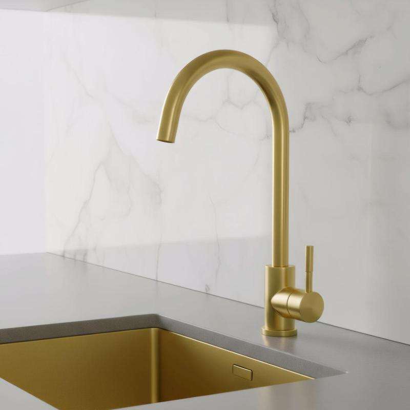 Pure.Sink Elite Steel Stream keukenkraan PVD geborsteld goud  PS8044-60