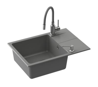 Quadri Bristol Keukenmengkraan RVS met Flexibele Beige Uitloop 1208967664