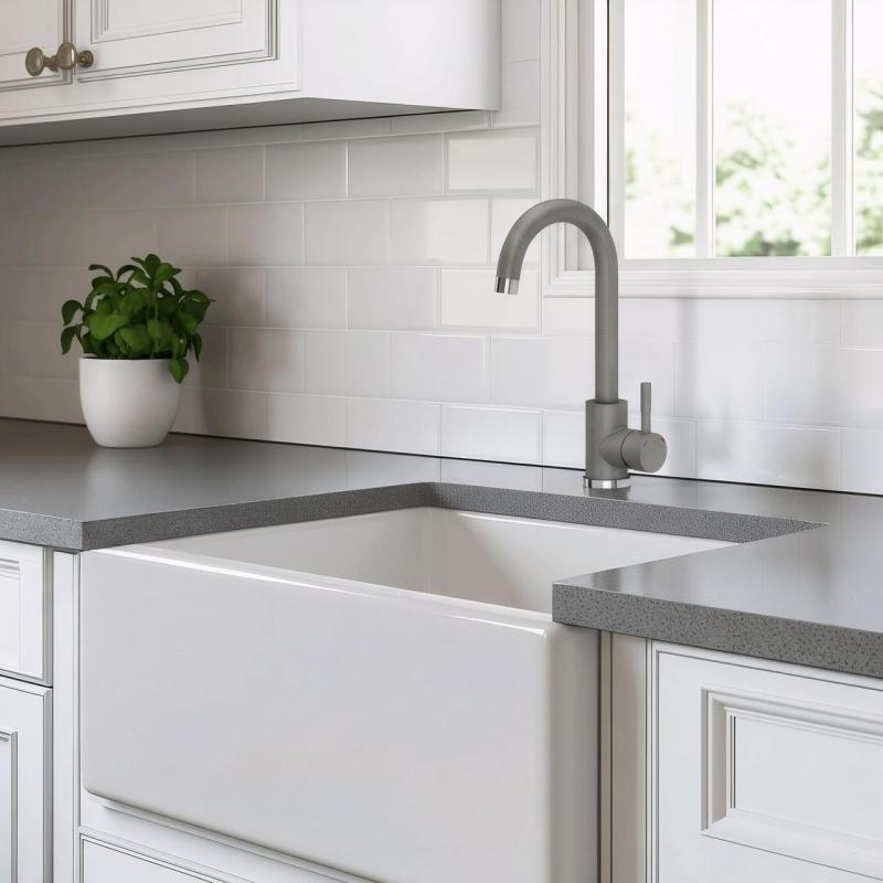 Quadri Coventry Keukenmengkraan Grijs met Draaibare Uitloop 1208967666