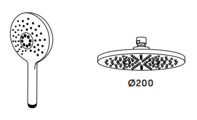 Waterevolution Flow thermostatische douchecombinatie met regendouche PVD geborsteld Koper 200mm rond T141TNRCPE