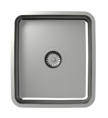 Aquadesign Oxford RVS Spoelbak 35x40cm Onderbouw met RVS Plug - 1208967761