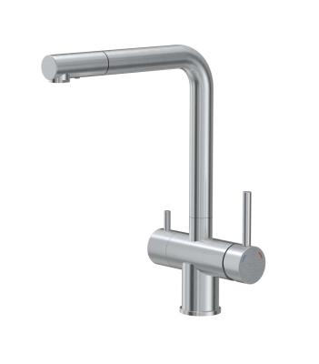 Quadri Ellesmere Keukenmengkraan RVS 3-weg met extra aansluiting voor gefilterd water 1208967782
