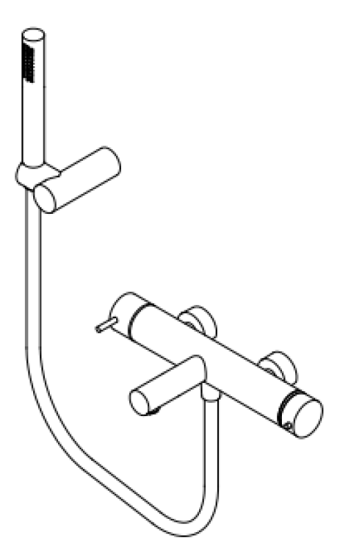 Waterevolution Flow thermostatische twee-weg douchemengkraan met handdouche Gun Metal T130TNWGM