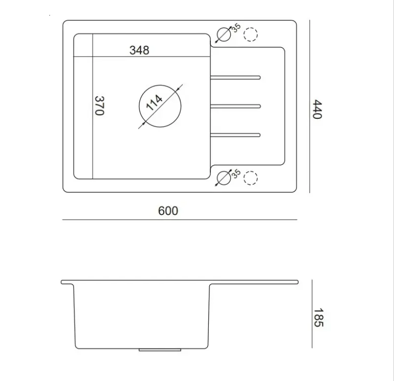 Quadri Kendal Set met Keukenkraan, Vloeistofdispenser en Granieten Antraciet Goudkleurige Spoelbak 60x44 cm met Afdruipgedeelte en Gouden plug en Orveloop- 1208967843