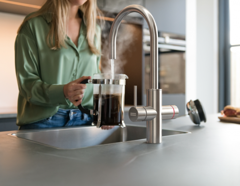 Franke Maris water hub 7L boiler 3-1 met Touch electronische kokend water kraan RVS 160.0715.718