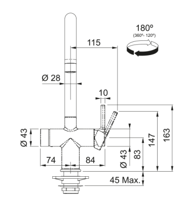 Franke Maris water hub 7L boiler 3-1 met Touch electronische  kokend water kraan mat zwart 160.0713.604