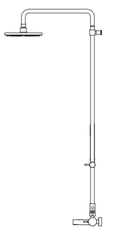 Waterevolution Flow drie-weg douchemengkraan met hand- en hoofddouche koper T131NCPE