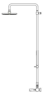 Waterevolution Flow drie-weg douchemengkraan met hoofddouche en ronde handdouche light gold T131NRWGE
