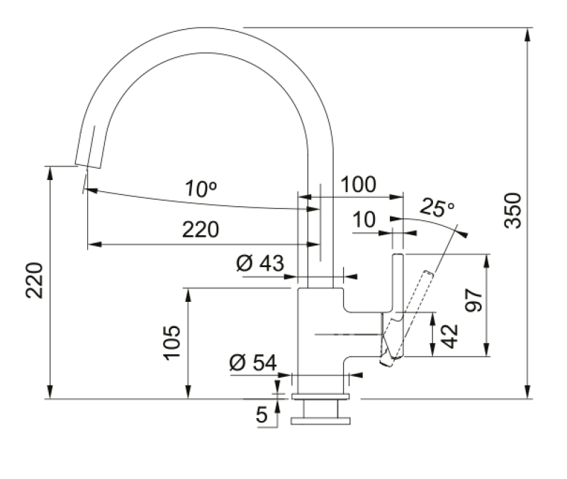 Franke Lina XL Keukenmengkraan Stone Grey Grijs met Draaibare Uitloop 115.0626.022