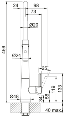 Franke Icon Eenhendel Keukenmengkraan met Flexibele Handdouche, Zwart 115.0690.598