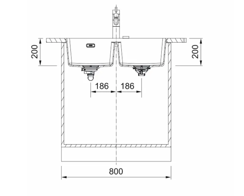 Franke Maris MRG 220-35-35 Fragranite Slate Grey Dubbele Spoelbak grijs donker Vlakinbouw 135.0714.633