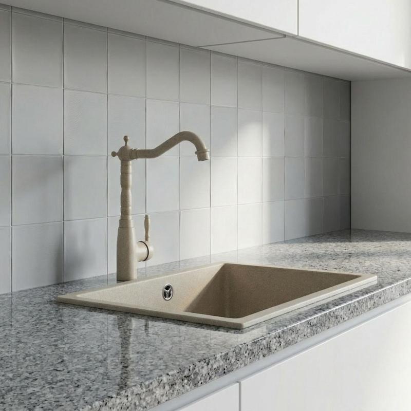 Graniteland Verve Keukenmengkraan Beige zand met draaibare uitloop 1208969534