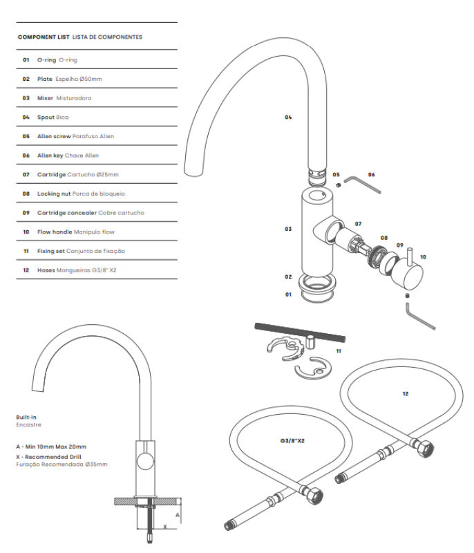 Waterevolution Flow keukenmengkraan met ronde draaibare uitloop koper T158UCPE