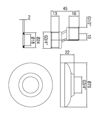 PB S-koppeling brons 10mm Klassieke Excentriek 1/2” x 3/4” 1208969844