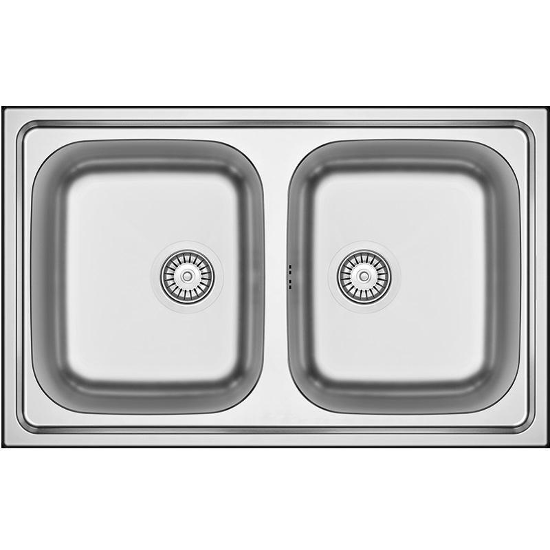 Banka Centurio 20 RVS dubbele Spoelbak opbouw 80x50cm 1208970026