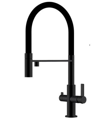 Ausmann Claridge 3-Weg Keukenmengkraan met Flexibele Uitloop en Gefilterd Water – Antraciet- 1208970500
