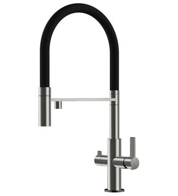 Ausmann Claridge 3-Weg Keukenmengkraan met Flexibele Uitloop en Gefilterd Water – Grijs - 1208970502