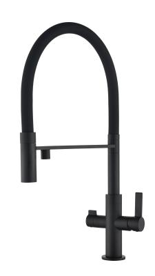 Ausmann Claridge 3-Weg Keukenmengkraan met Flexibele Uitloop en Gefilterd Water – Zwart - 1208970506