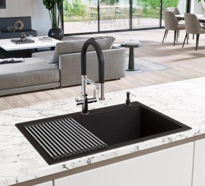 Ausmann Claridge 3-Weg Keukenmengkraan met Flexibele Uitloop en Gefilterd Water – Zwart - 1208970506