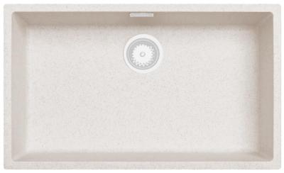 Zand Wit Grote Spoelbak 70x40 cm Onderbouw, Opbouw en Vlakinbouw met Wit Plug 1208970526