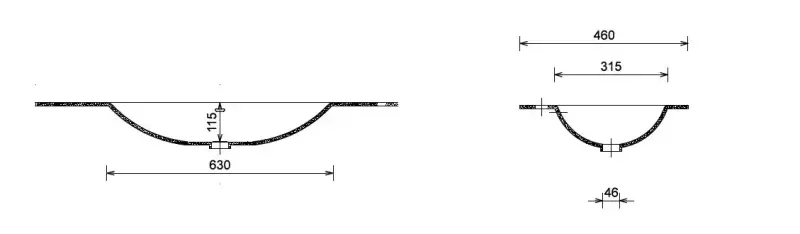 OUTLET Solid-S Miami Small solid surface vrijhangende wastafel 150x46x12cm mat wit - 2 wasbakken 1208947474