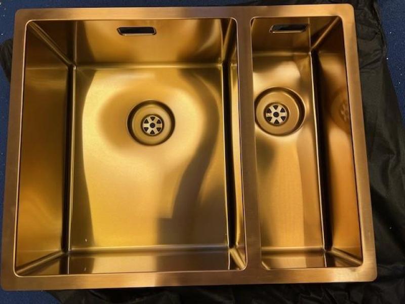 OUTLET Lichte beschadiging Lorreine 3415SP Copper rvs 1,5 anderhalve spoelbak gootsteen PVD Koper 3415cm 1208970698