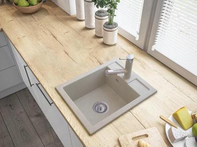Graniteland Ceres Keukenmengkraan Beige zand met Uittrekbare Uitloop en Dubbel-Functie Handdouche 1208970708