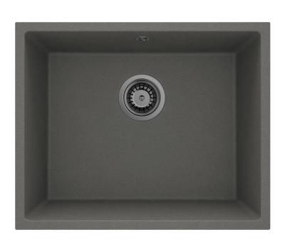 GraniteMy Universal Granieten Grijs, donker Spoelbak 50x40 cm Opbouw, Onderbouw en Vlakinbouw met Gun metal Plug 1208970754
