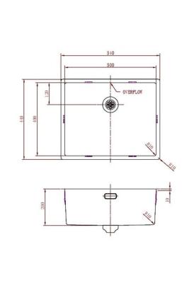 Pure.Sink Prestige  Combinatieset Gouden spoelbak 50x40 cm met Gouden Keukenkraan 1208970764