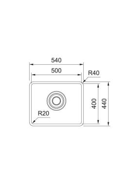 Franke Maris Quiet MQX 110.50 RVS Spoelbak 50x40 cm Onderbouw 122.0694.477