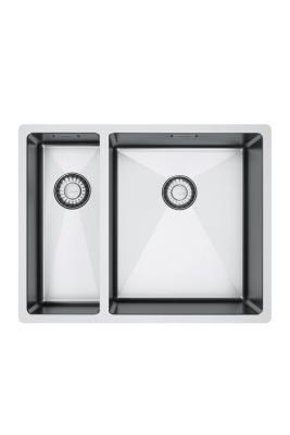 Franke Bolero Plus New R10 B2X 260-34-16 BR 1,5 Anderhalve RVS Spoelbak Vlakinbouw, onderbouw en opbouw  56x45 cm 127.0733.338