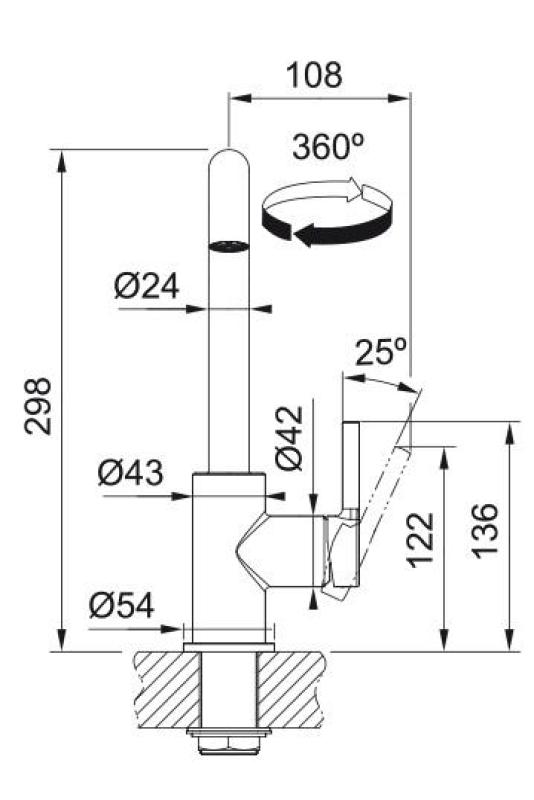 Franke Lina U Keukenkraan Draaibare Uitloop Chroom 115.0728.473