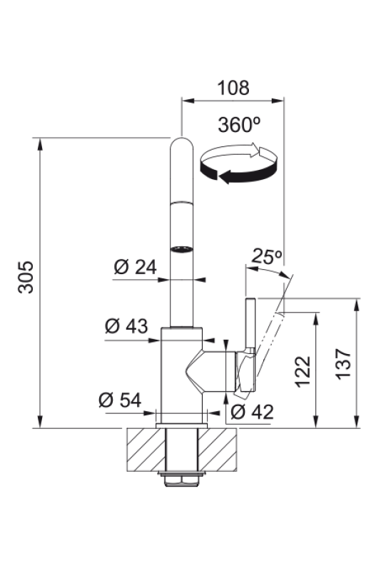 Franke Lina U Keukenkraan Chroom Uittrekbare Uitloop 115.0728.476