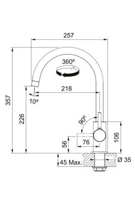 Franke Lina XL Keukenmengkraan Chroom met Draaibare Uitloop 115.0693.228