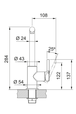 Franke Lina L Keukenkraan Draaibare Uitloop Stone grey 115.0728.480