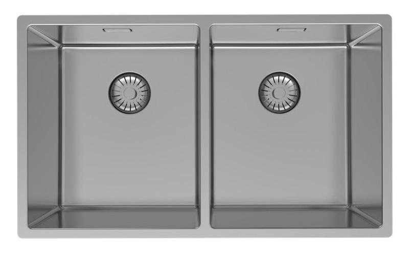 Pure.Sink Prestige Dubbele RVS spoelbak 70x40 cm 10mm radius onderbouw, vlakbouw en opbouw PPG343440-02