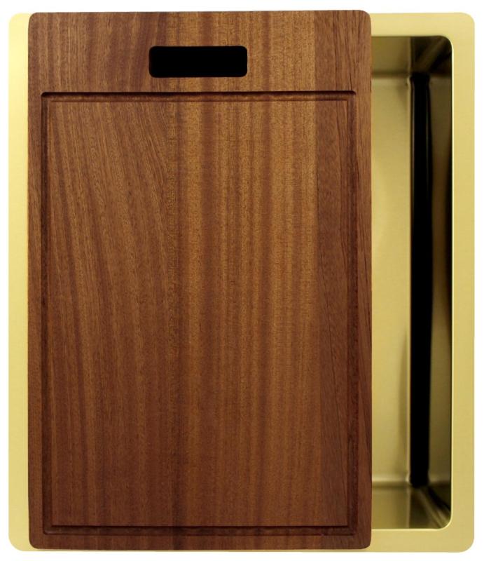 Pure.Sink Exclusivo Gouden spoelbak 34x40 cm 10mm radius onderbouw, vlakbouw en opbouw PEX3440-60