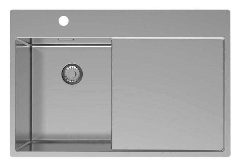 Pure.Sink Exclusivo RVS kleine spoelbak met afdruipgedeelte 78x52 cm Tapwing links PEX3478LT-02