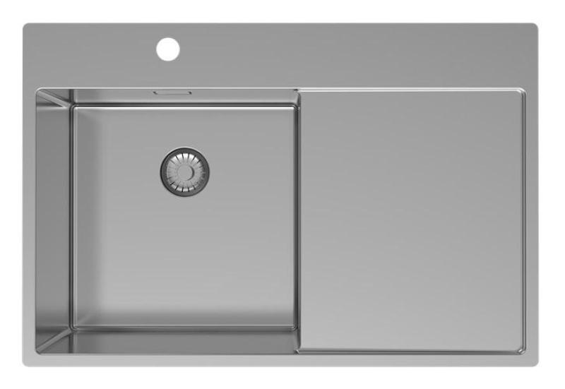Pure.Sink Exclusivo RVS spoelbak met afdruipgedeelte 78x52 cm Tapwing links PEX4078LT-02