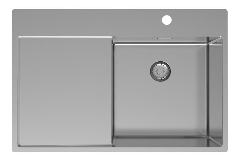 Pure.Sink Exclusivo RVS spoelbak met afdruipgedeelte 78x52 cm Tapwing rechts PEX4078RT-02