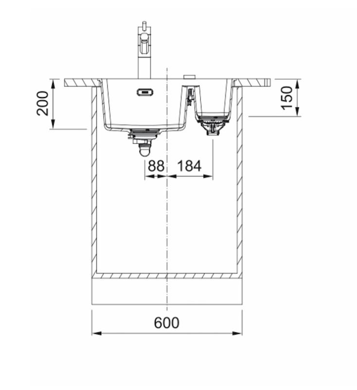 Franke Maris MRG 260-34-15 Fragranite Coffee cream spoelbak Bak Rechts vlakinbouw 135.0725.669