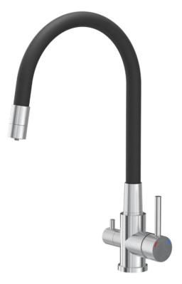 Quadri Selene Keukenmengkraan RVS 3-weg met flexibele uitloop en extra aansluiting voor gefilterd water 1208971407