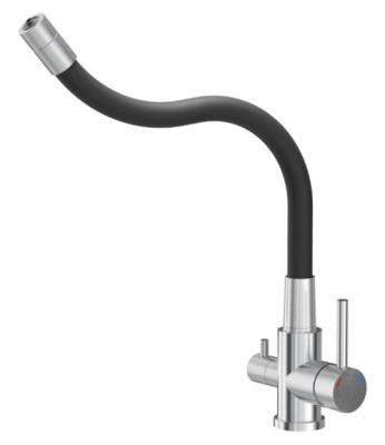 Quadri Selene Keukenmengkraan RVS 3-weg met flexibele uitloop en extra aansluiting voor gefilterd water 1208971407