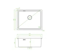 OUTLET Schade bak Aquadesign R25 steel onderbouw spoelbak RVS 50x40cm 	1208971433